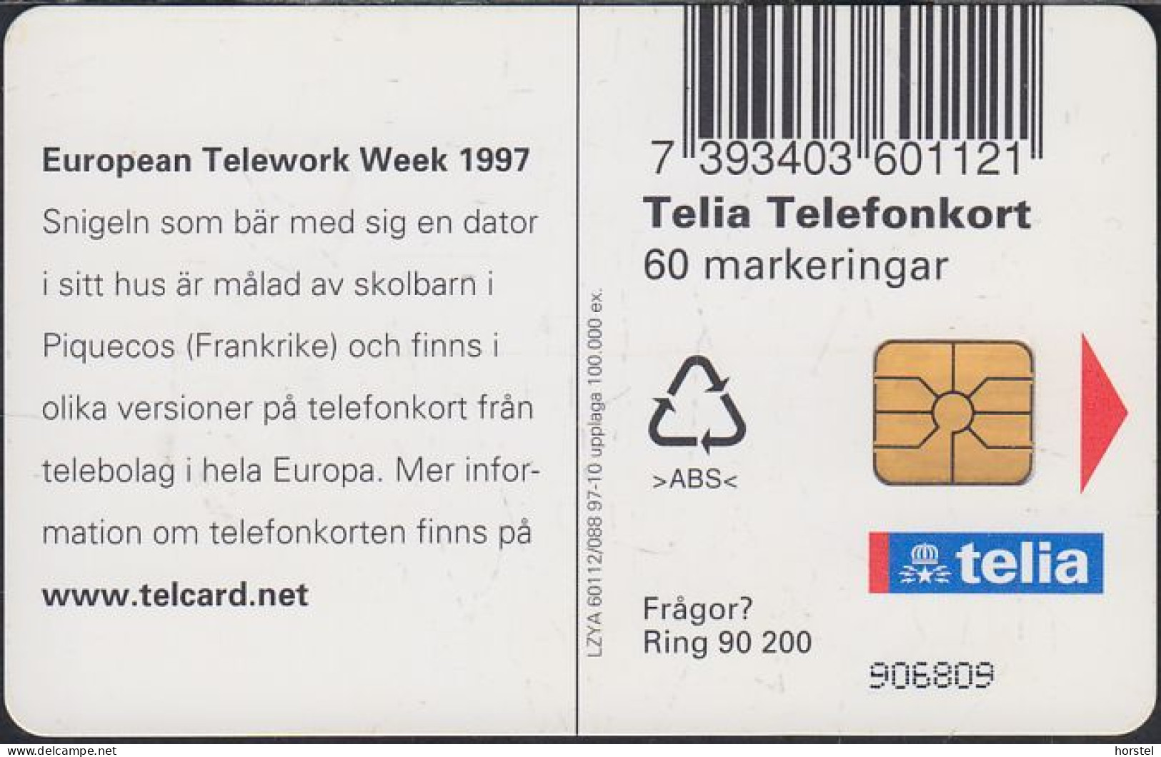 Schweden Chip 239 Comic: European Telework 1997 (60112/088) - 906809 - Schweden