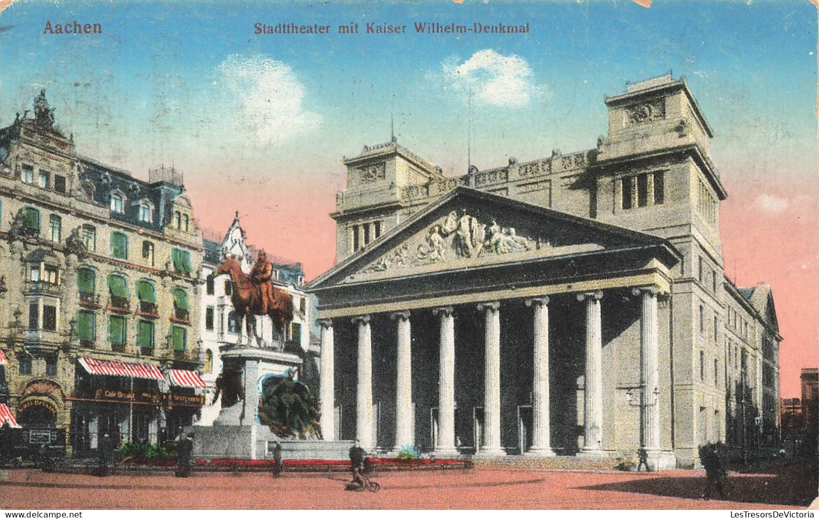 ALLEMAGNE - Aachen - Stadtheater Mit Kaiser Wilhelm-Denkmal - Carte Postale Ancienne - Aachen