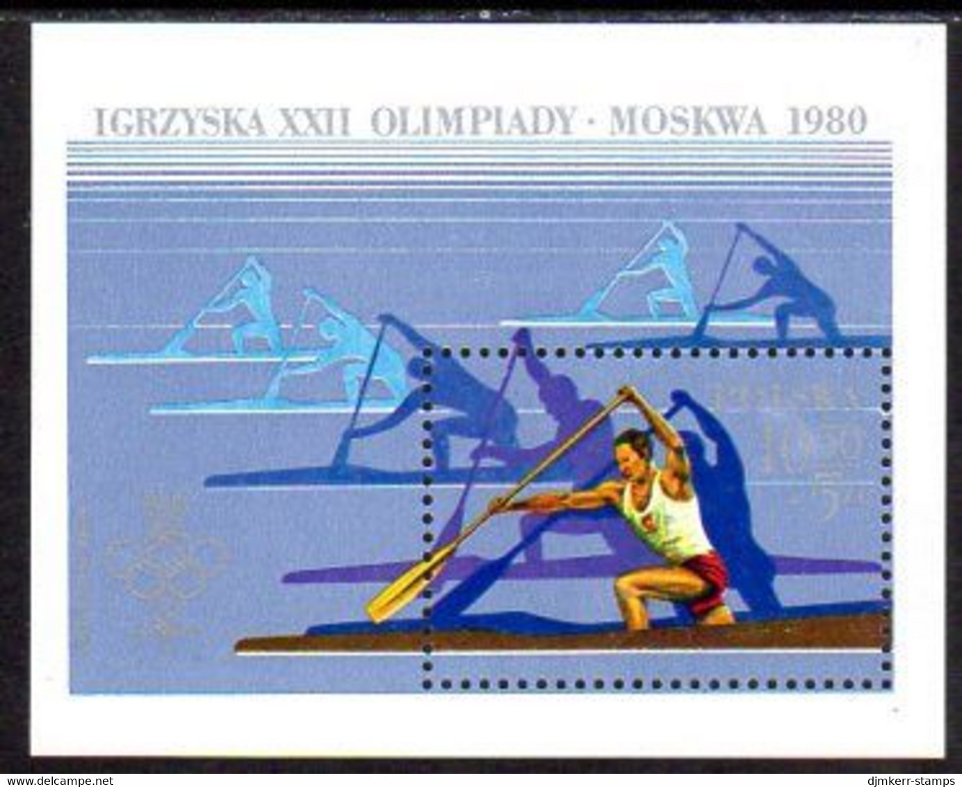 POLAND 1980 Winter Olympic Games Block  MNH / **.  Michel Block 81 - Blokken & Velletjes