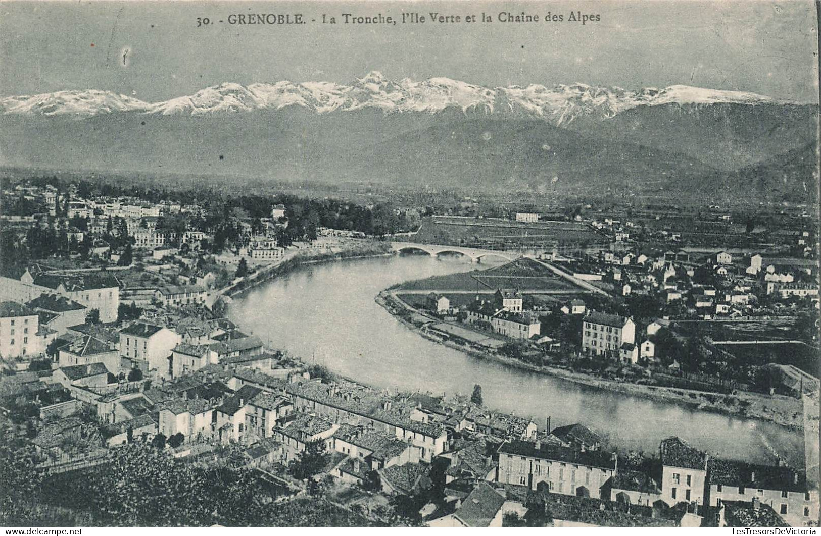 FRANCE - Grenoble - La Tronche - L'île Verte Et La Chaîne Des Alpes - Carte Postale Ancienne - Grenoble