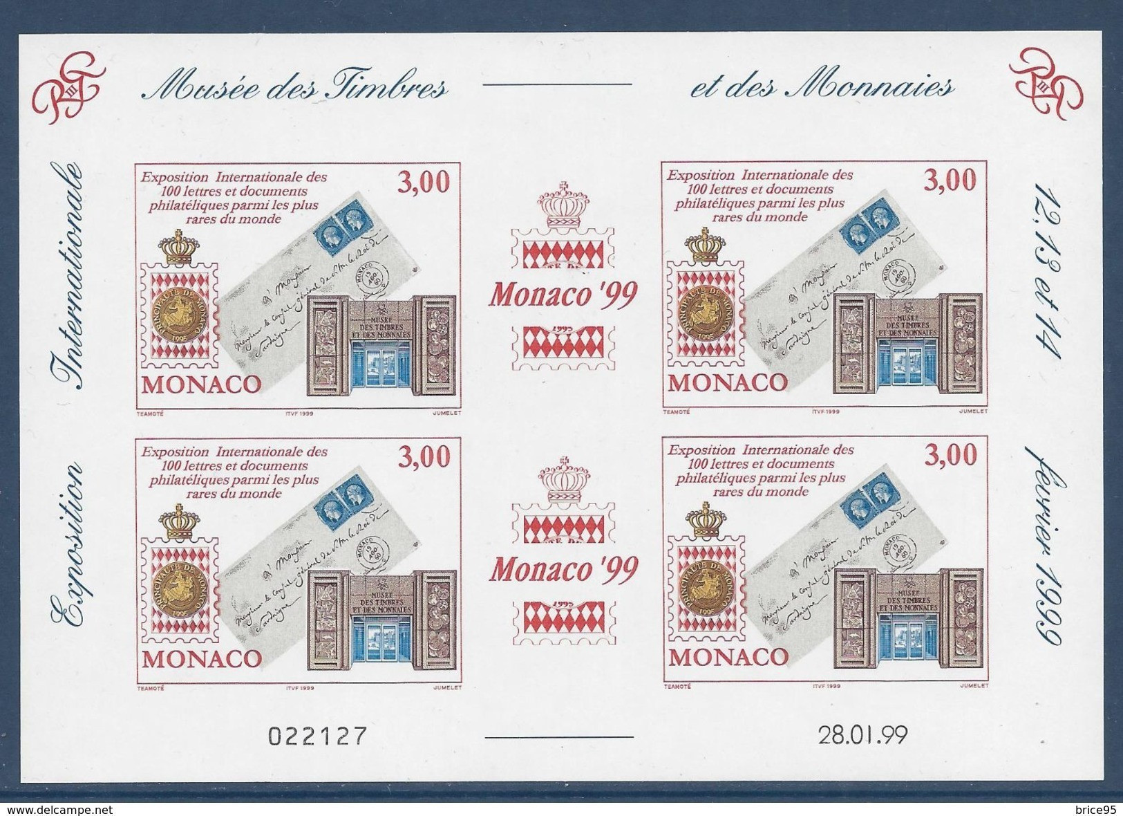 Monaco - Bloc YT N° 81 ** - Neuf Sans Charnière - 1999 - Blocs