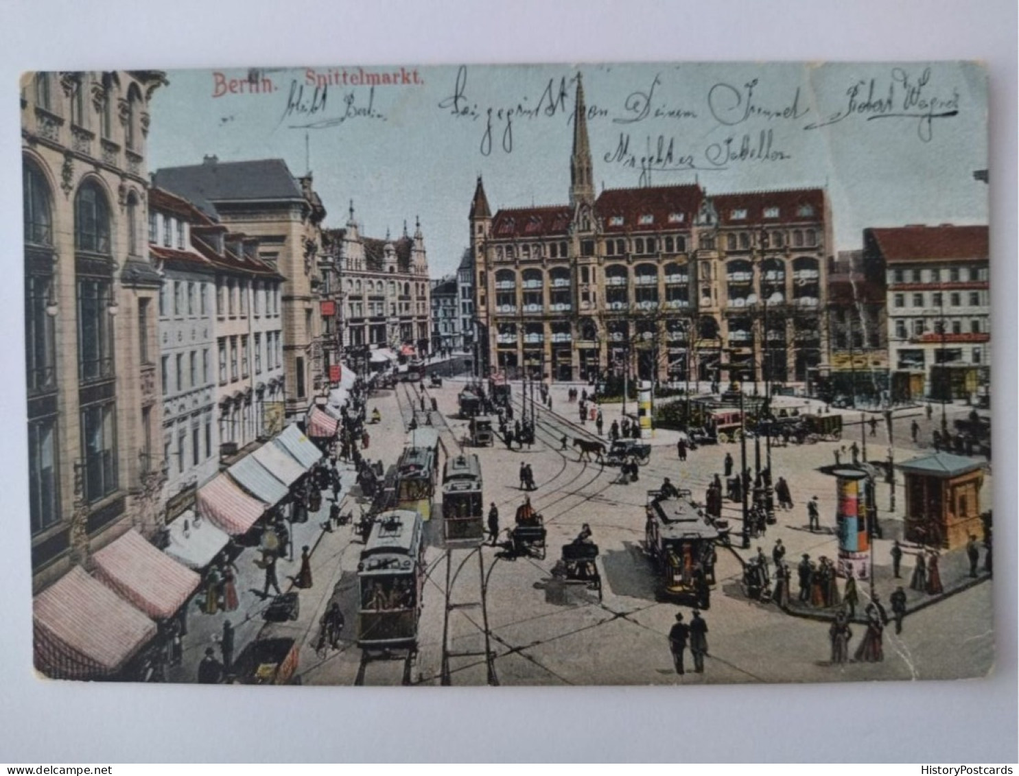 Berlin, Spittelmarkt, Strassenbahnen, Kutschen, 1905 - Mitte