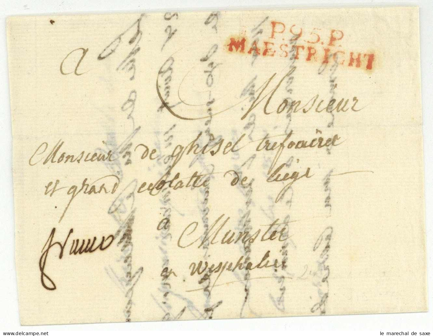 P.95.P. MAESTRICHT Maastricht 1810 Pour Münster Westfalen Franco - 1792-1815: Départements Conquis