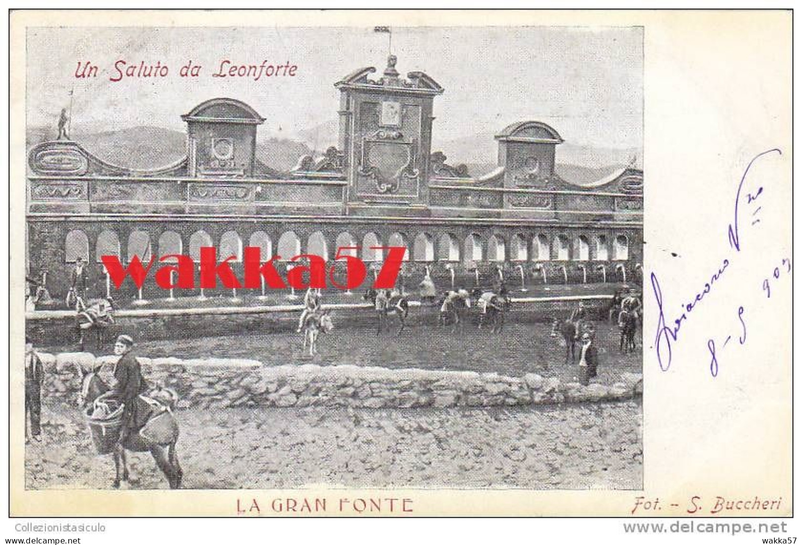 $3-2519- Un Saluto Da Leonforte - La Gran Fonte - Enna - F.p. Viaggiata 1903 - Enna