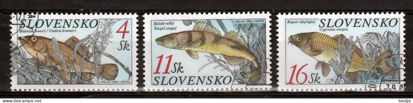 Slowakije Mi 317,319 Natuur Vissen Gestempeld - Usados