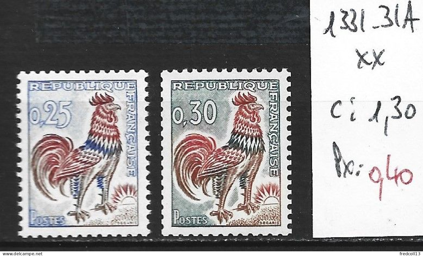 FRANCE 1331-31A ** Côte 1.30 € - 1962-1965 Hahn (Decaris)