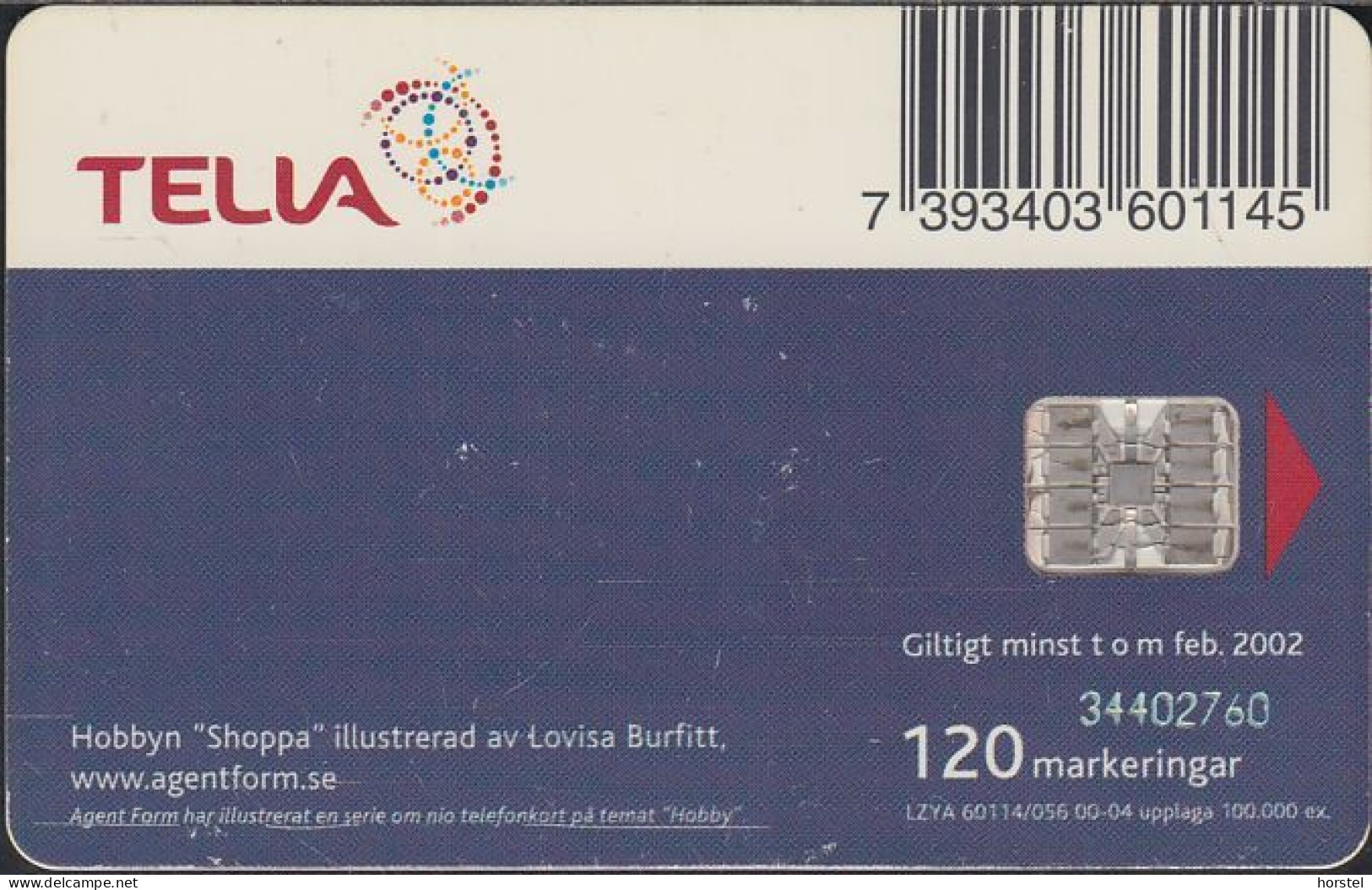 Schweden Chip 325 Go Shopping 120U  (60114/056) - Stamped 34402760 - Schweden