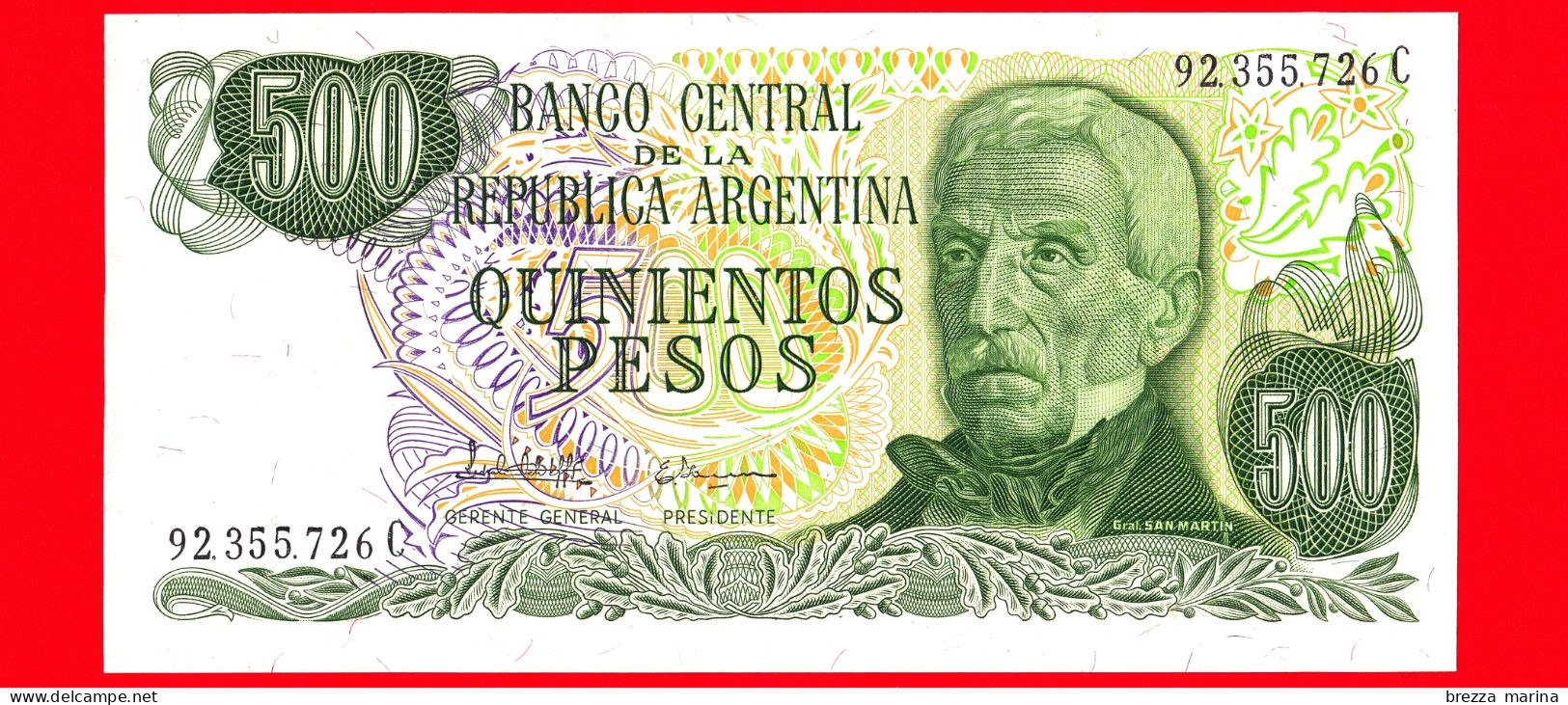 Nuovo - MNH - ARGENTINA - 1982 - Banconota - 500 Pesos - Argentine