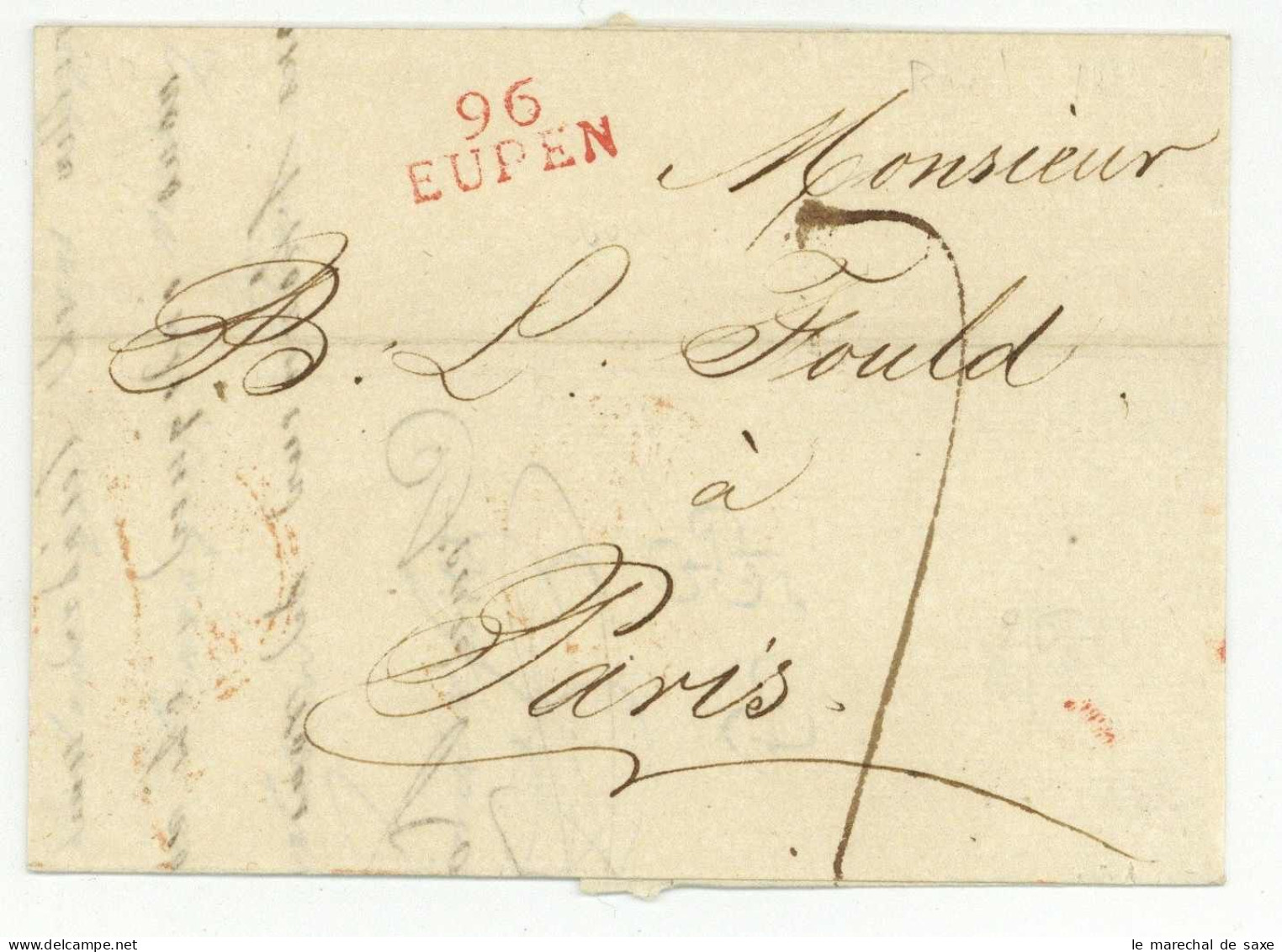 96 EUPEN 1812 Pour Paris - 1792-1815: Veroverde Departementen