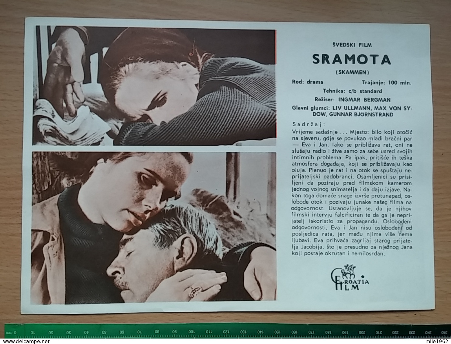 Prog 40 - Shame (1968) -Skammen - Liv Ullmann, Max Von Sydow, Sigge Fürst - Publicité Cinématographique