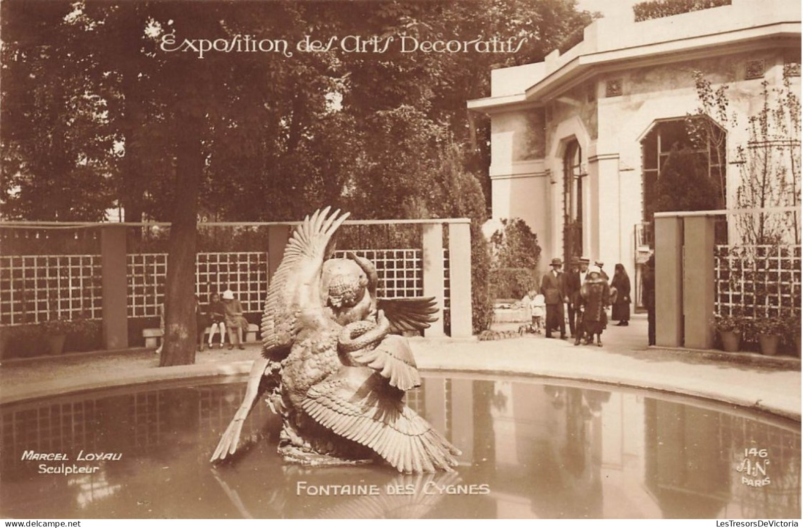 SCULPTURES - Fontaine Des Cygnes - Exposition Des Arts Décoratifs - Marcel Loyau - Carte Postale Ancienne - Skulpturen