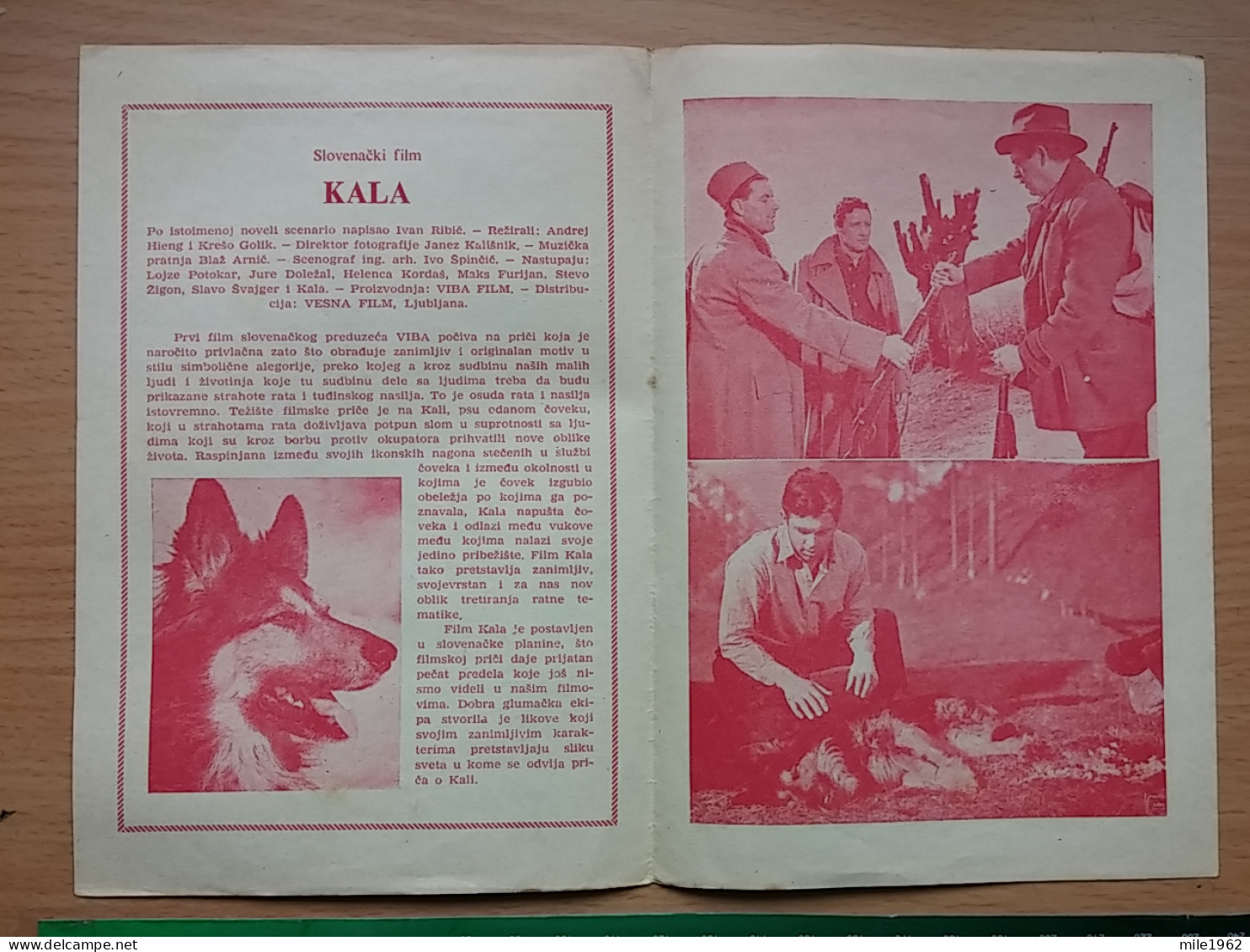 Prog 44 - Kala (1958) - Lojze Potokar, Stevo Zigon, Jure Dolezal - Publicité Cinématographique