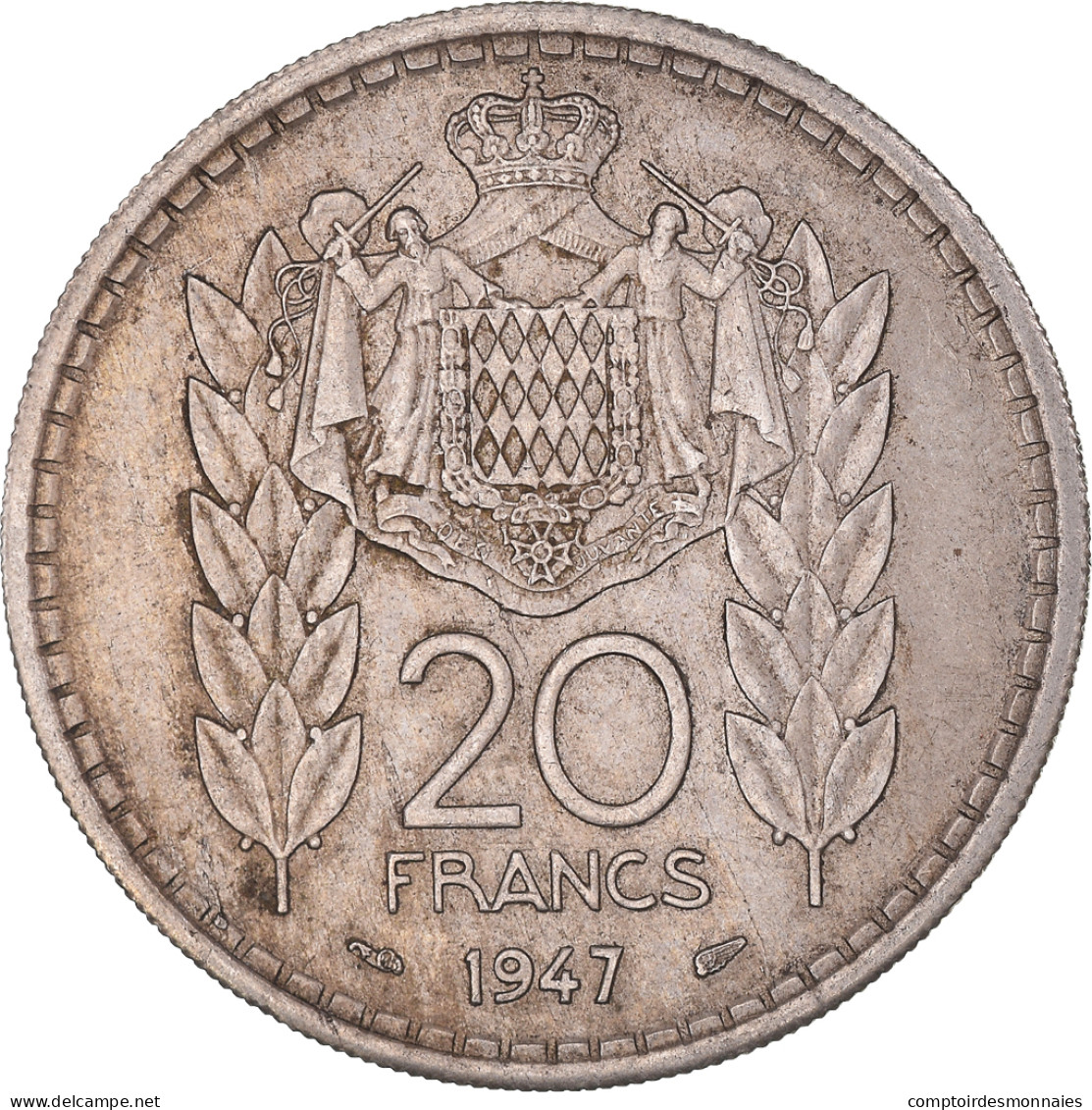 Monnaie, Monaco, 20 Francs, Vingt, 1947 - 1922-1949 Louis II