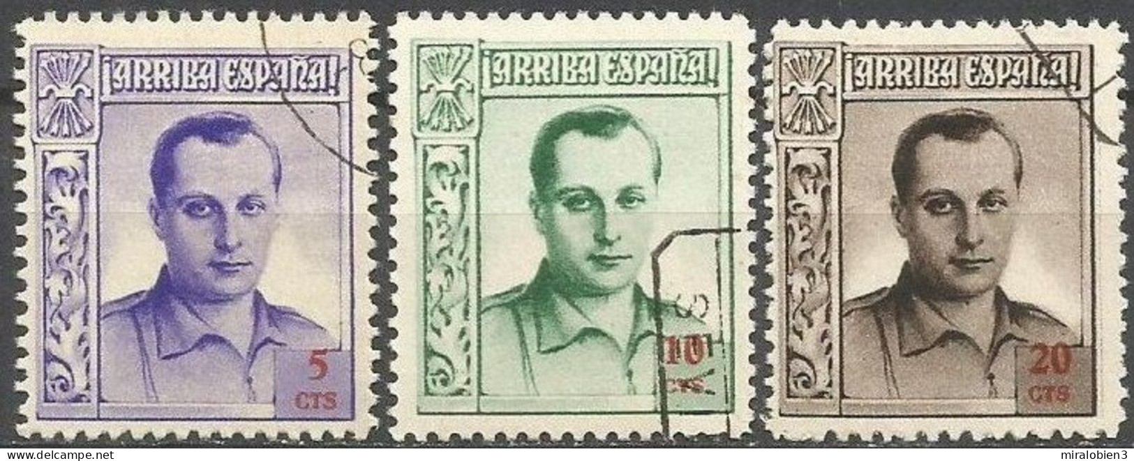 ESPAÑA Guerra Civil 1937 JOSE ANTONIO PRIMO DE RIVERA NE14/6 USADOS - Charity