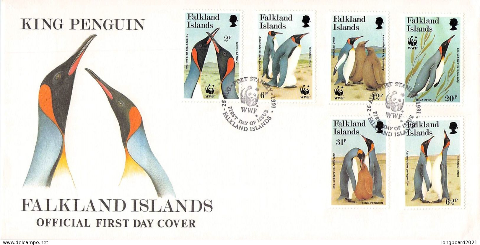 FALKLAND ISL. - FDC WWF 1991 - PENGUIN / 4244 - Falkland Islands