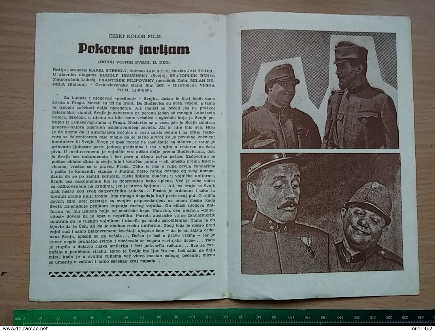 Prog 52 - Dobrý Voják Svejk (1957) - Rudolf Hrusínský, Svatopluk Benes, Frantisek Filipovský - Publicité Cinématographique