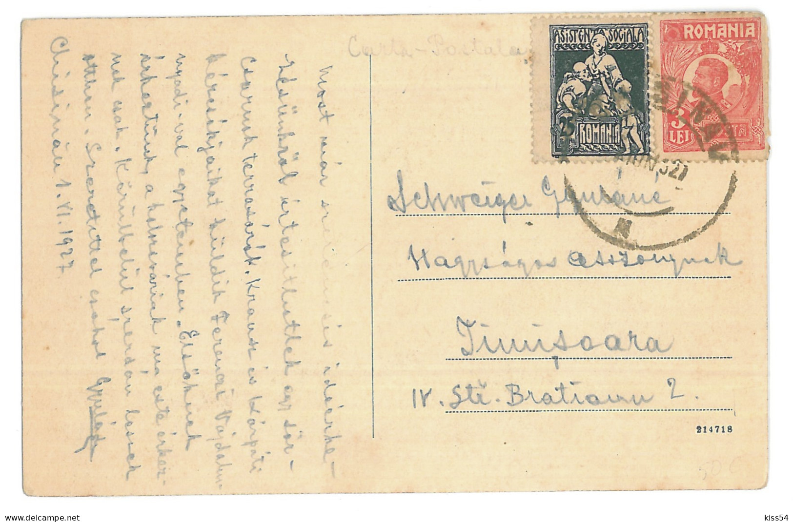 MOL 6 - 15472 CHISINAU, KICHINEFF, Marchet, Street Puskin, Moldova - Old Postcard - Used - 1927 - Moldavie