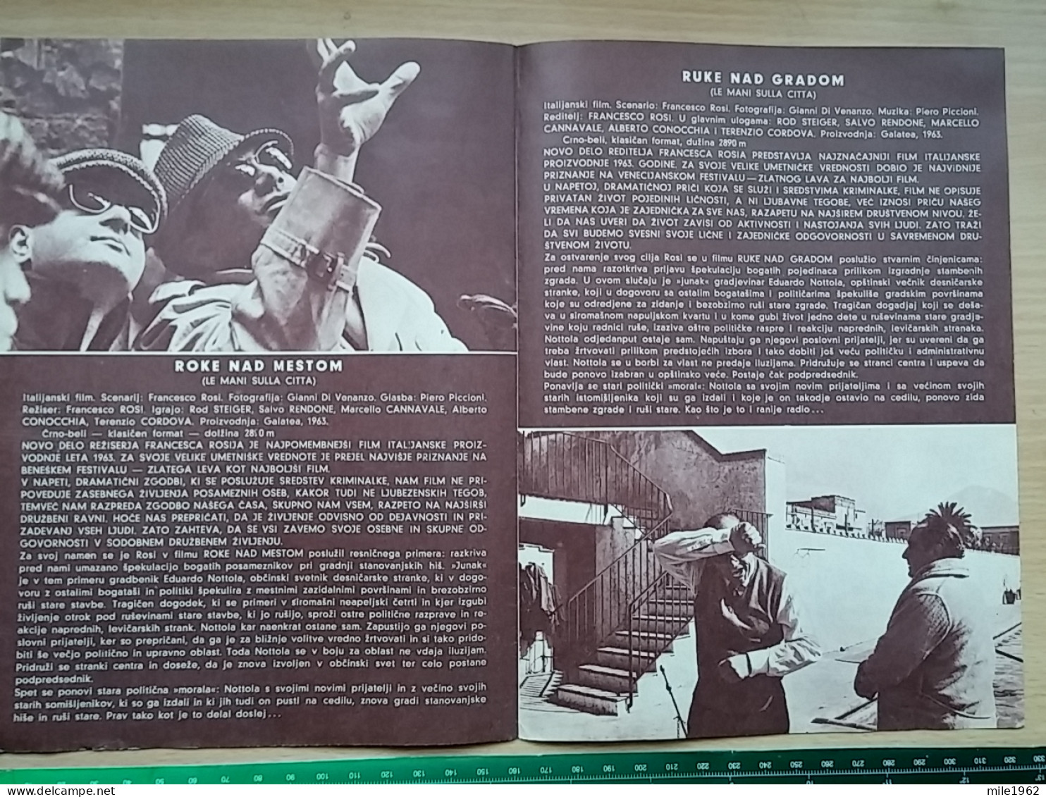 Prog 54 -  Hands Over The City (1963) -Le Mani Sulla Città - Rod Steiger, Salvo Randone, Guido Alberti - Publicité Cinématographique