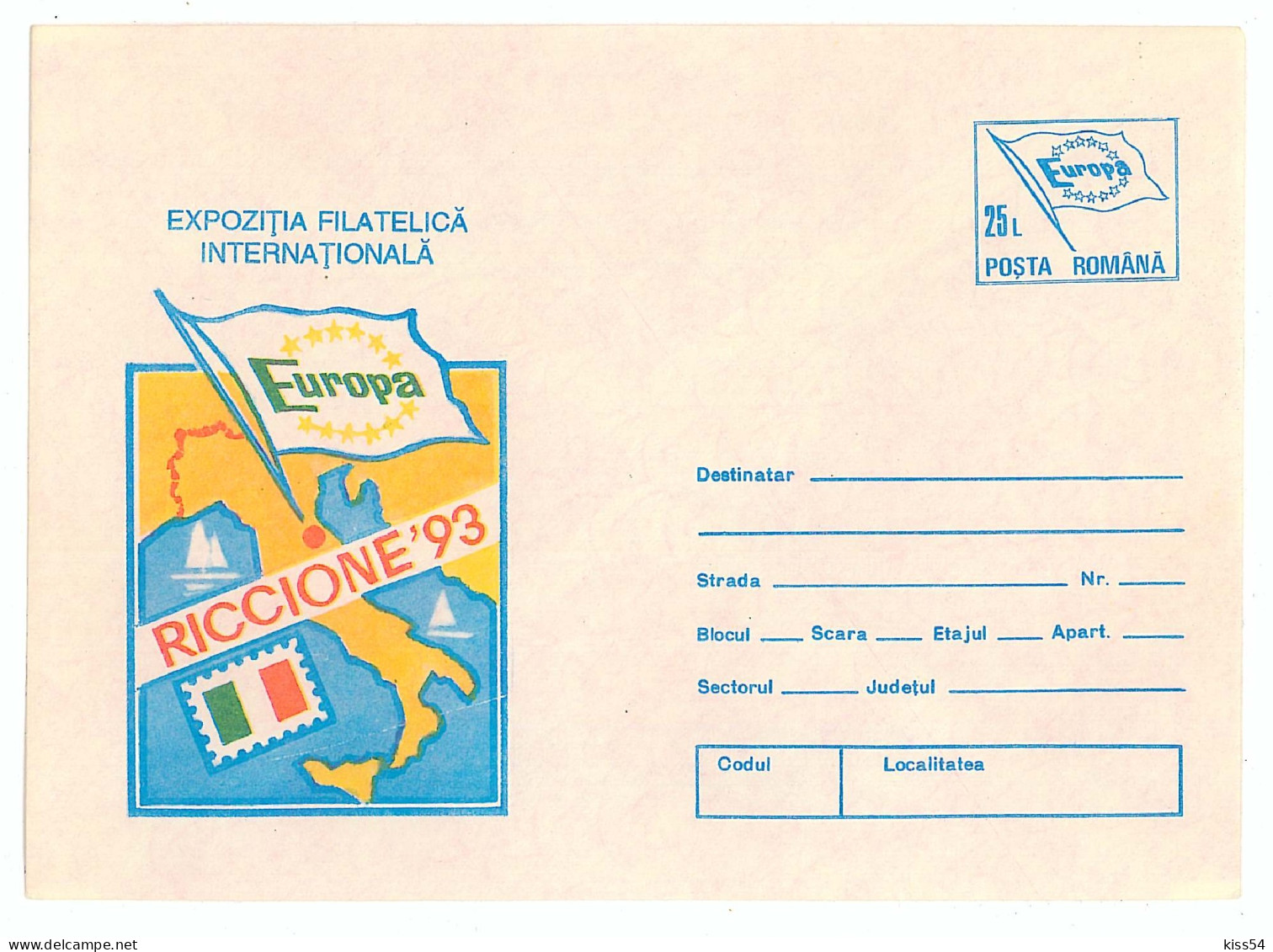 IP 93 - 81 ITALY, Riccione '93 International Philatelic Exhibition - Stationery - Unused - 1993 - Other & Unclassified