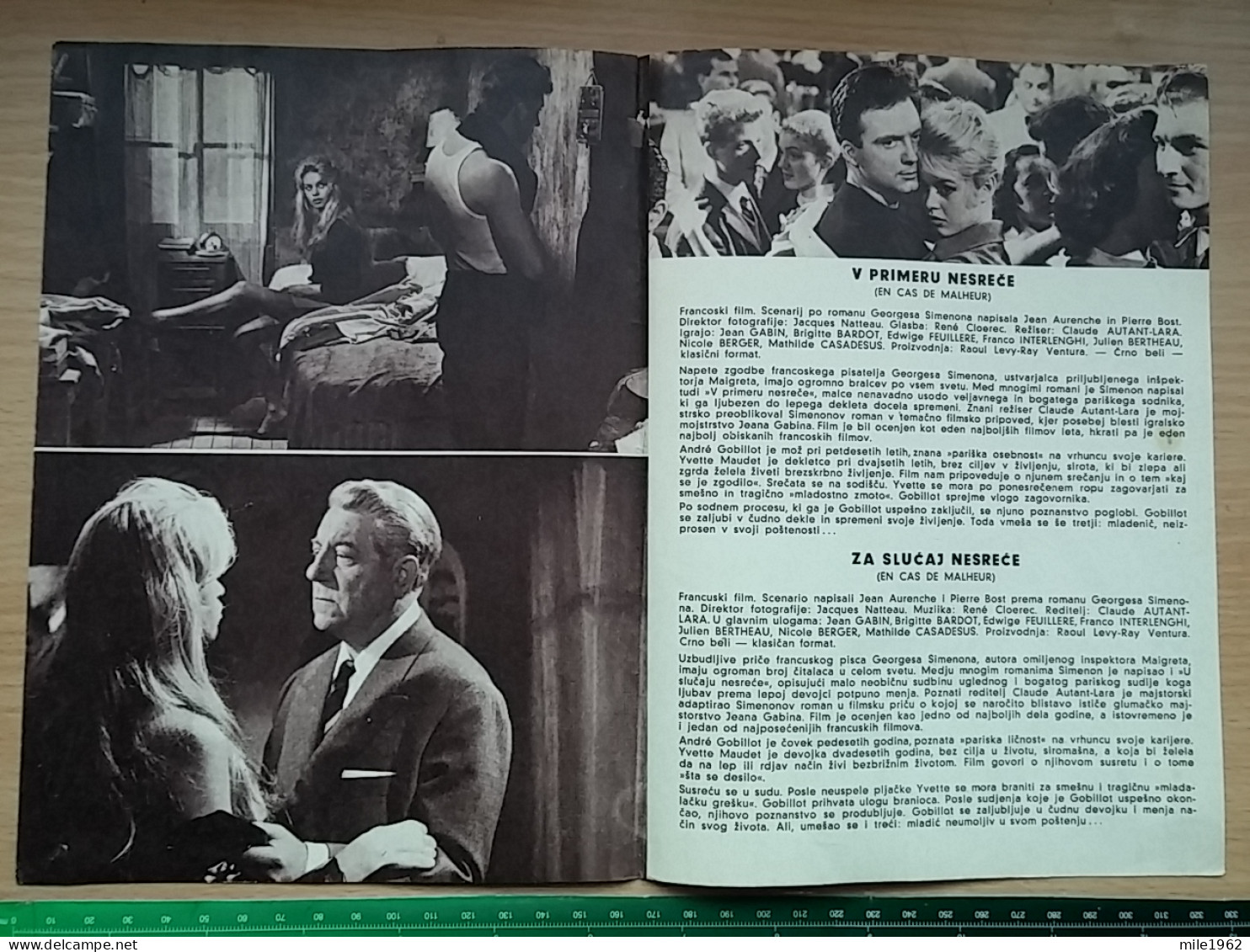 Prog 55 - Love Is My Profession (1958) -En Cas De Malheur - Jean Gabin, Brigitte Bardot, Edwige Feuillère - Publicité Cinématographique