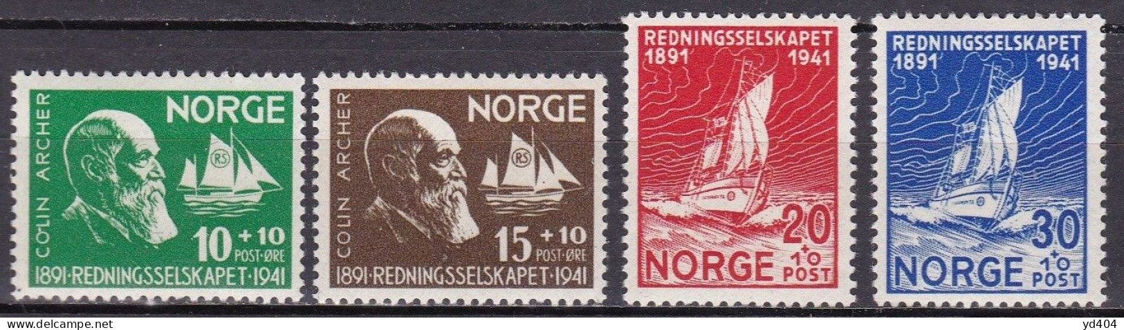 NO206 – NORVEGE - NORWAY – 1941 – NATIONAL LIFEBOAT INSTITUTION – SC # B5/8 MNH 13,80 € - Ungebraucht