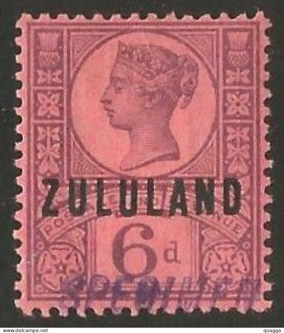 Natal Zululand 1888-93. 6d SPECIMEN. SACC 8*, SG 8*. - Zoulouland (1888-1902)