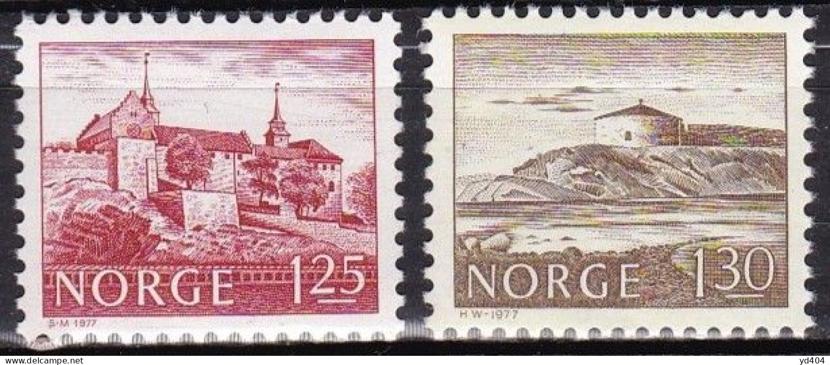 NO238B – NORVEGE - NORWAY 1977 – MONUMENTS - Y&T # 695/6 MNH - Unused Stamps