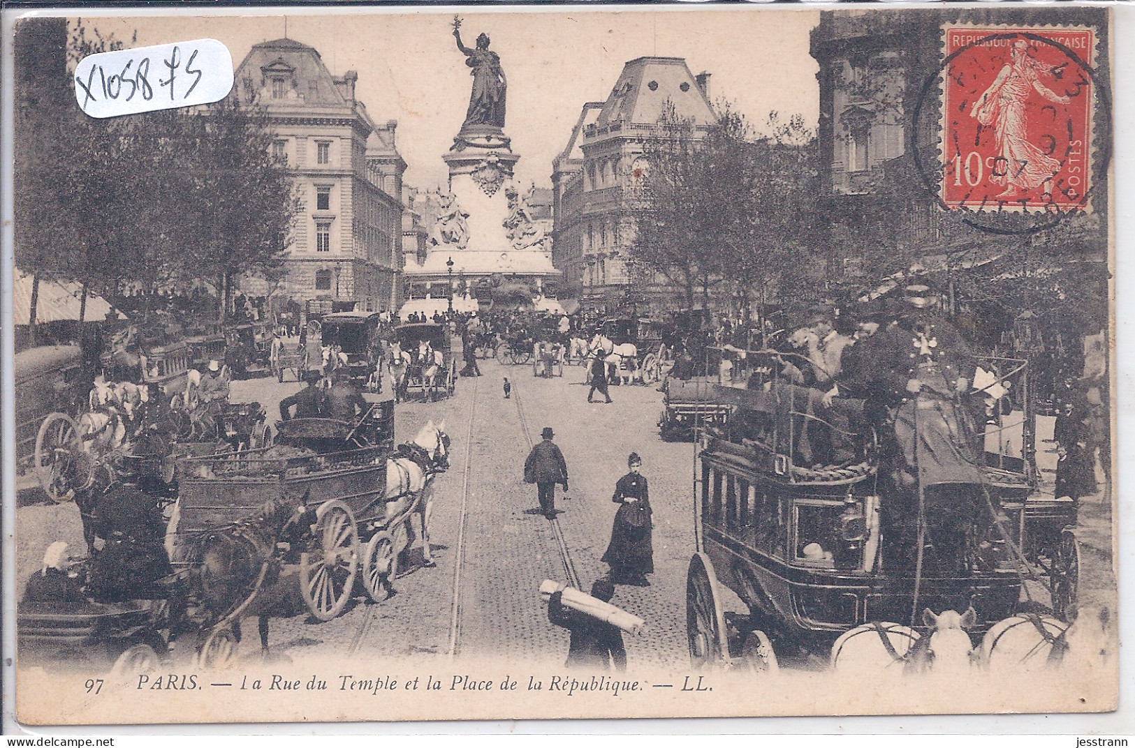 PARIS III EME- LA RUE DU TEMPLE ET LA PLACE DE LA REPUBLIQUE - Arrondissement: 03