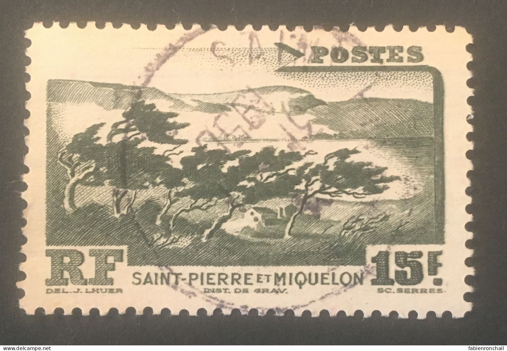 Saint Pierre Et Miquelon, 1947, N°343, 15 Fr, Oblitéré - Usados