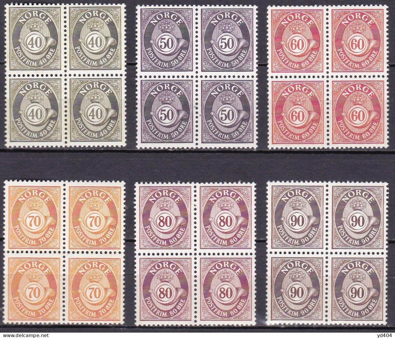 NO239Aa - NORWAY 1978 – BLOCKS – POSTHORN ISSUE - Y&T # 714/9(x4) MNH 12 € - Unused Stamps