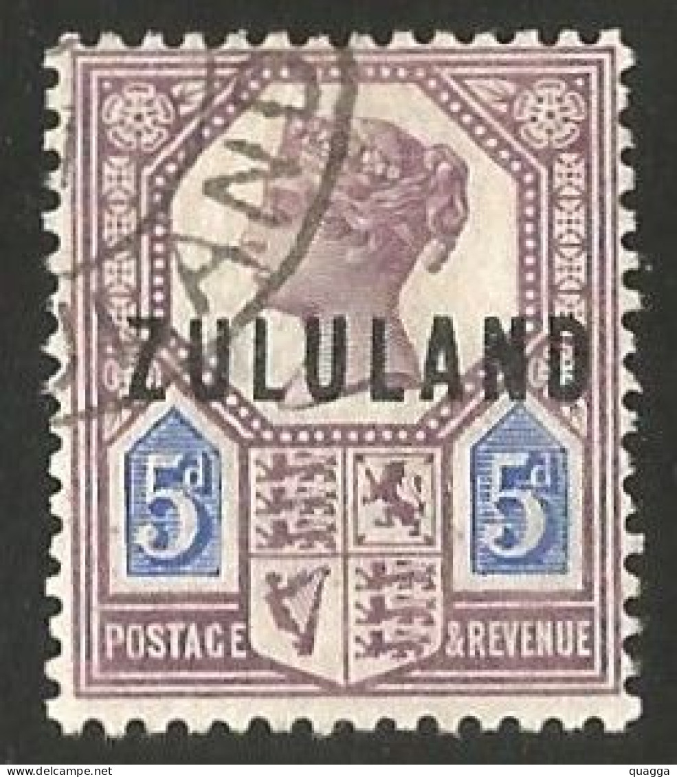 Natal Zululand 1888. 5d Dull Purple And Blue. SACC 7, SG 7. - Zoulouland (1888-1902)