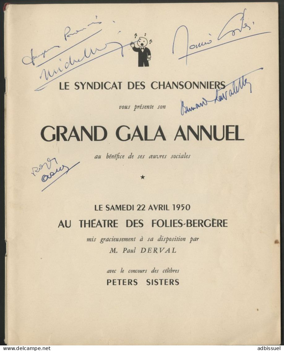 GRAND GALA ANNUEL DES CHANSONNIERS DE 1950, 1952 Et 1953 Aux Folies Bergères Avec De Nombreux Illustrateurs Voir Suite - Musik