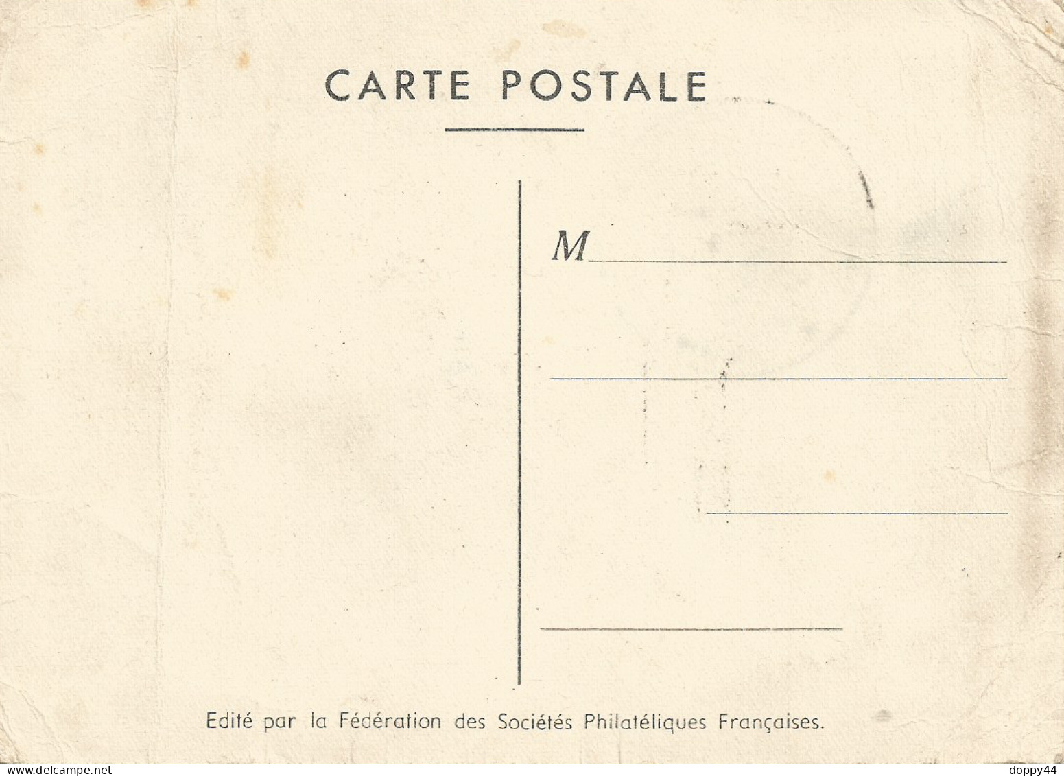 FDC JOURNEE DU TIMBRE 1949 TP N° 828  COTE 27 EUROS  ETAT MOYEN (pliures Dans Les Coins). - ....-1949