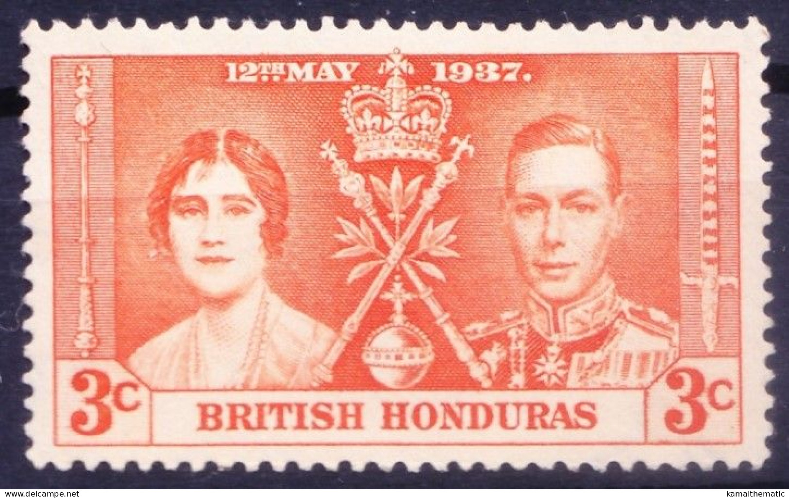 British Honduras 1937 Mint No Gum, King George VI & Queen Elizabeth, Coronation - Honduras Britannico (...-1970)