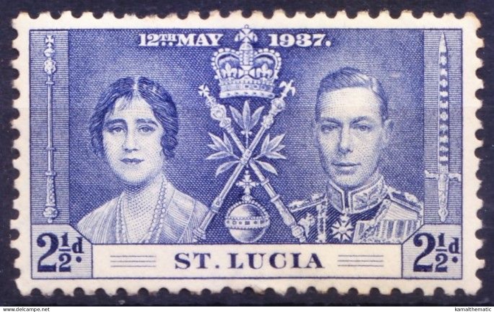 St. Lucia 1937 Mint No Gum, King George VI & Queen Elizabeth, Coronation - St.Lucie (1979-...)