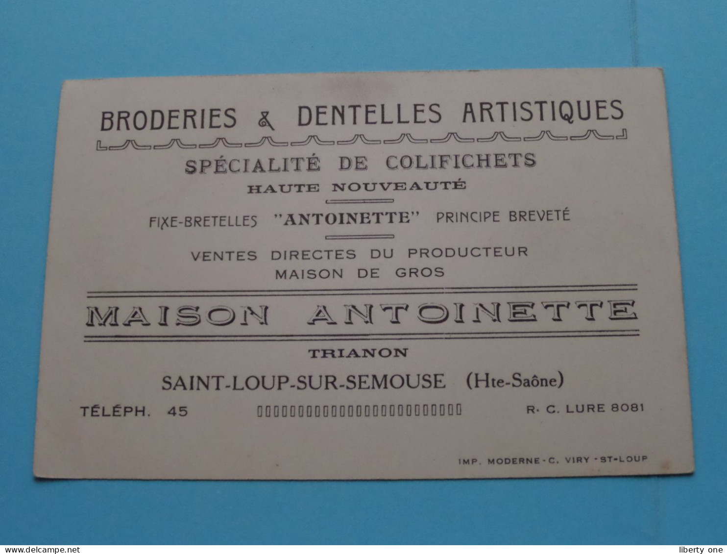 Maison ANTOINETTE Trianon - Saint-Loup-sur-Semouse (H. Saone) Tél 45 ( Voir / Zie SCAN ) FRANCE ! - Cartoncini Da Visita