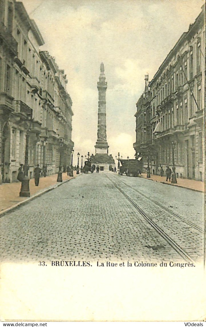 Belgique - Brussel - Bruxelles - La Rue Et La Colonne Du Congrès - Avenues, Boulevards