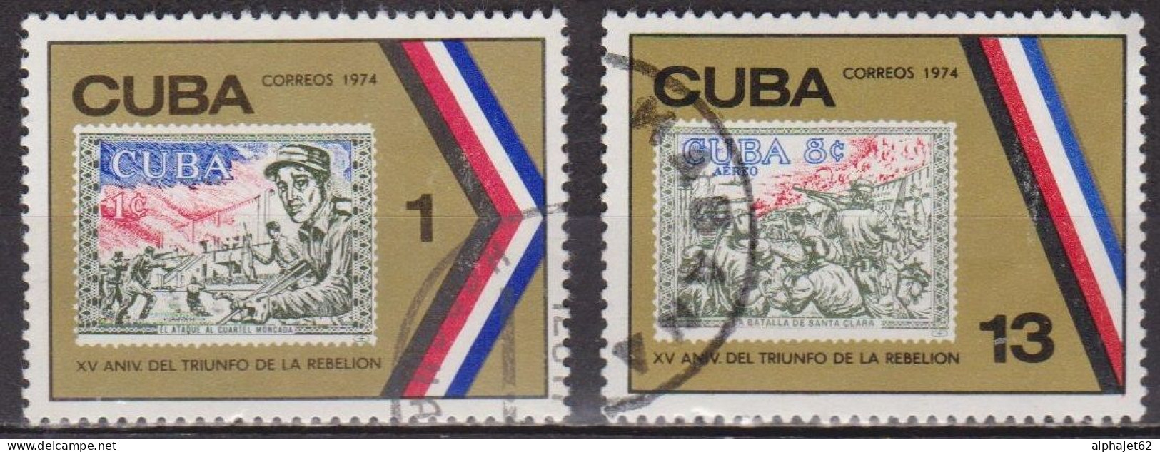 Révolution - CUBA - Timbres Sur Timbres - N° 1729-1731 - 1974 - Usados