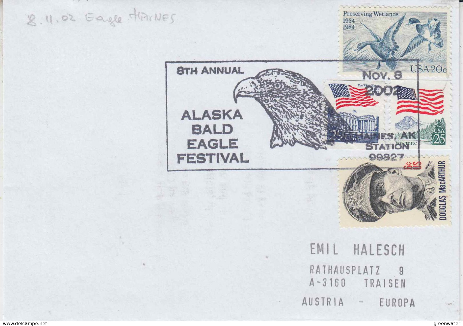 USA 2002 Alaska Bald Eagle Festival Haines Station (PD150B) - Faune Arctique