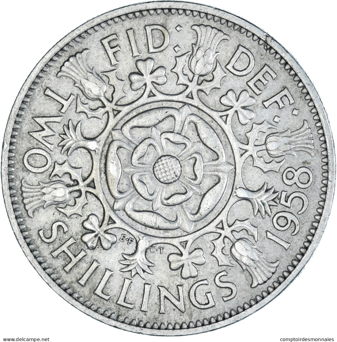 Monnaie, Grande-Bretagne, 2 Shillings, 1958 - J. 1 Florin / 2 Schillings