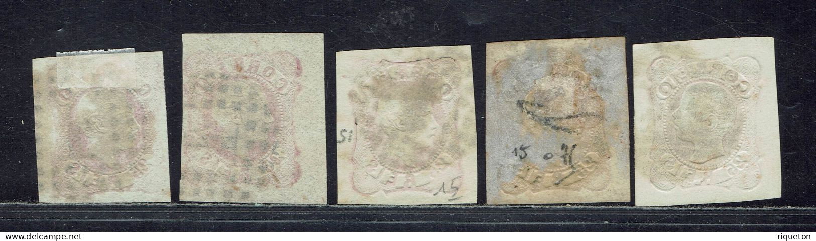 Portugal. 1856/62. Cinq Timbres Oblitérés. - Oblitérés