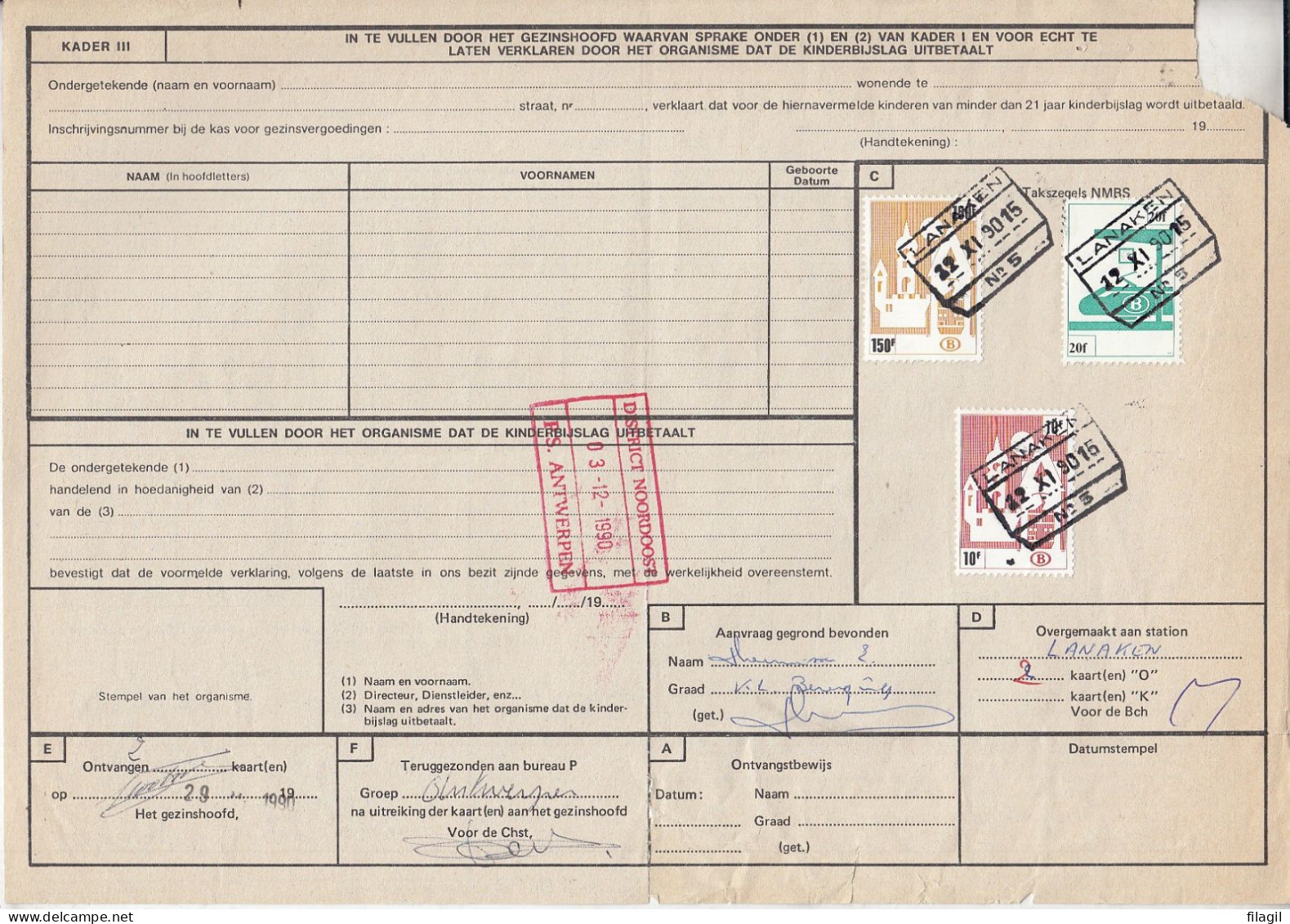 Aanvraag Voor Het Bekomen Van Reductiekaarten Met Stempel Lanaken N°5 - Documents & Fragments