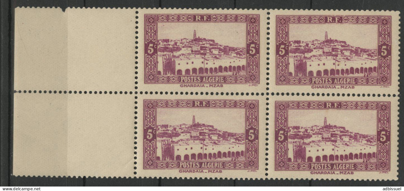 ALGERIE N° 104 Bloc De Quatre 5 C Lilas-rose GUARDAÏA Neufs ** (MNH) - Ongebruikt