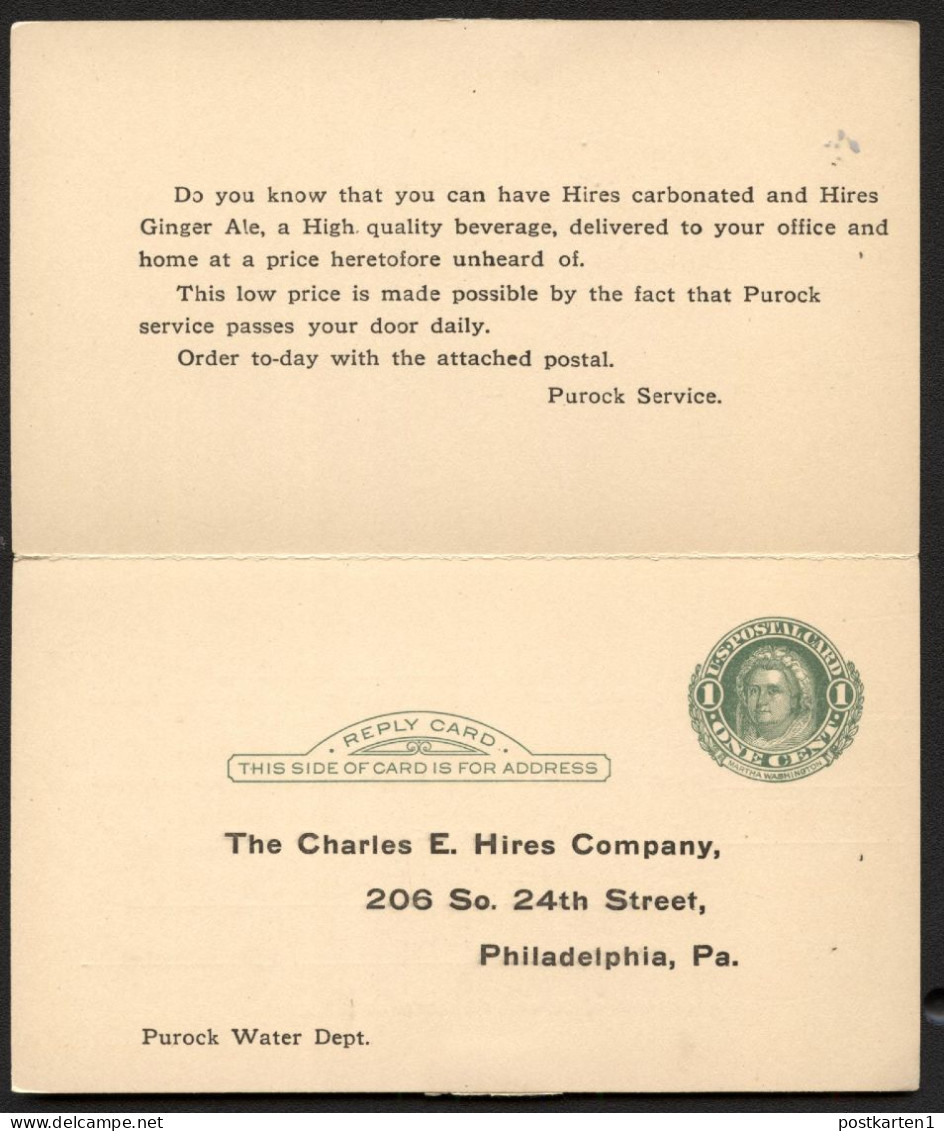 UY7 Sep.1 Postal Card With Reply Philadelphia PA 1922 - 1901-20