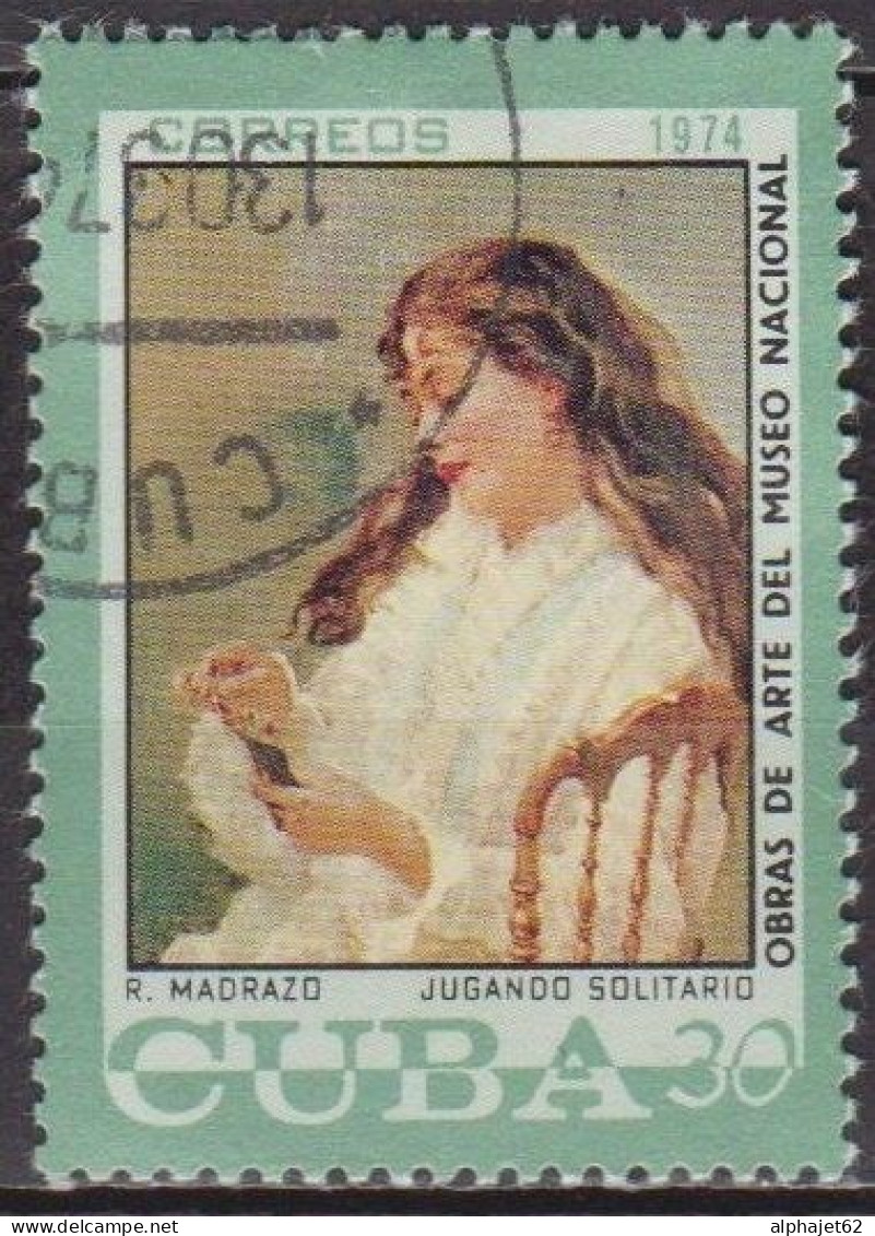 Art, Peinture - CUBA - Jeune Fille Solitaire - N° 1752 - 1974 - Usados