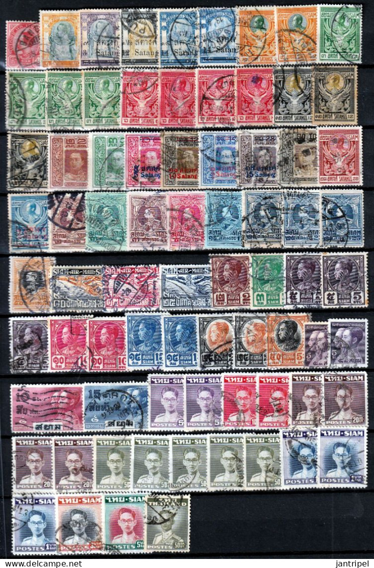 SIAM STOCKCARD  1870/1940  ALL USED - Siam