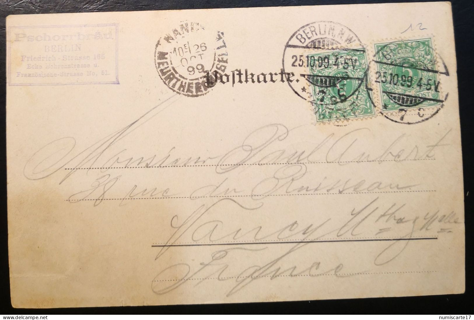 Cpa Gruss Aus ( Berlin ), 1899, Banknoten, Copy 20 Mark Gold " Der Ansichtskarten-Ueberfluss.." - Monnaies (représentations)