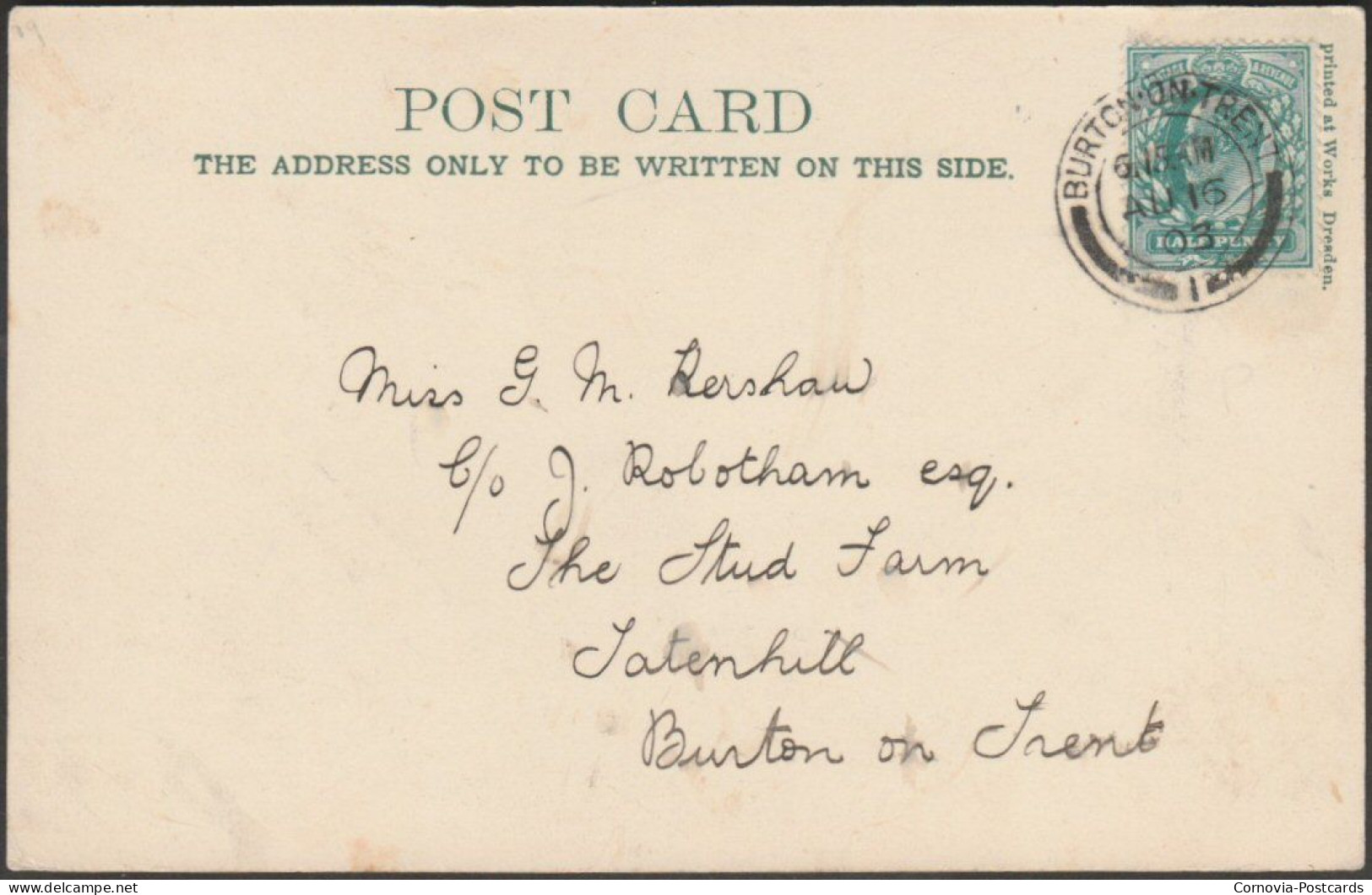 In Chee Dale, Buxton, Derbyshire, 1903 - Stengel Postcard - Derbyshire