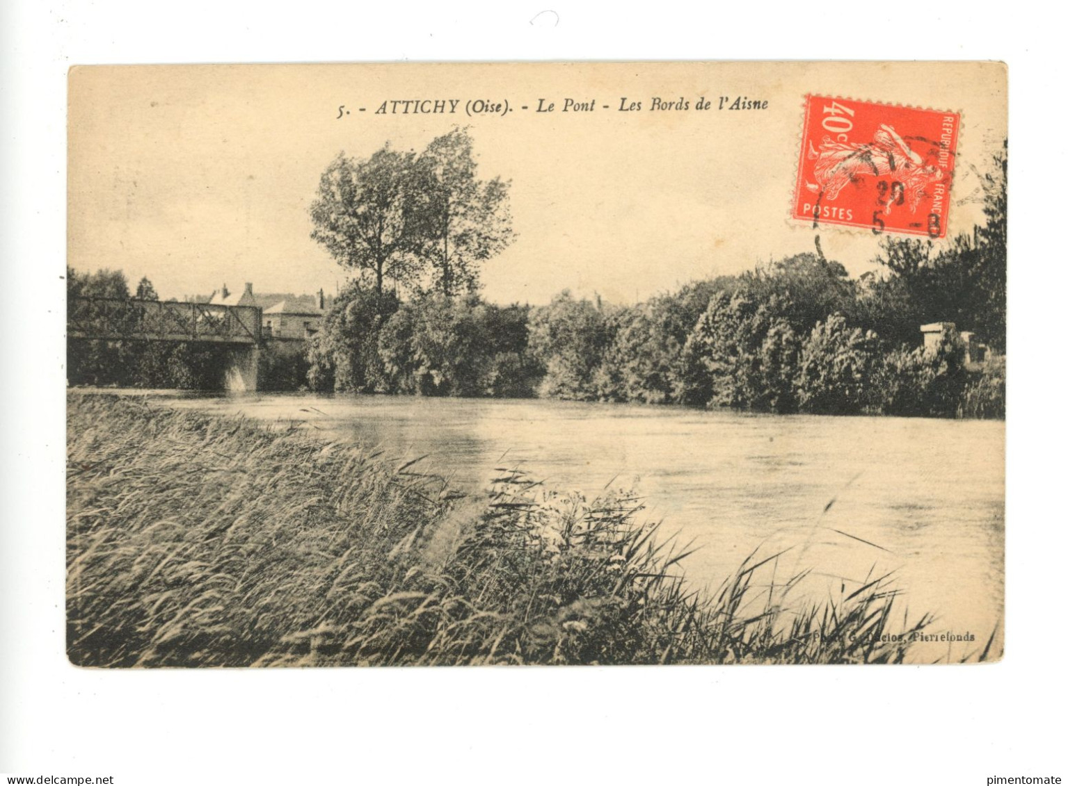 ATTICHY LE PONT LES BORDS DE L'AISNE 1927 - Attichy