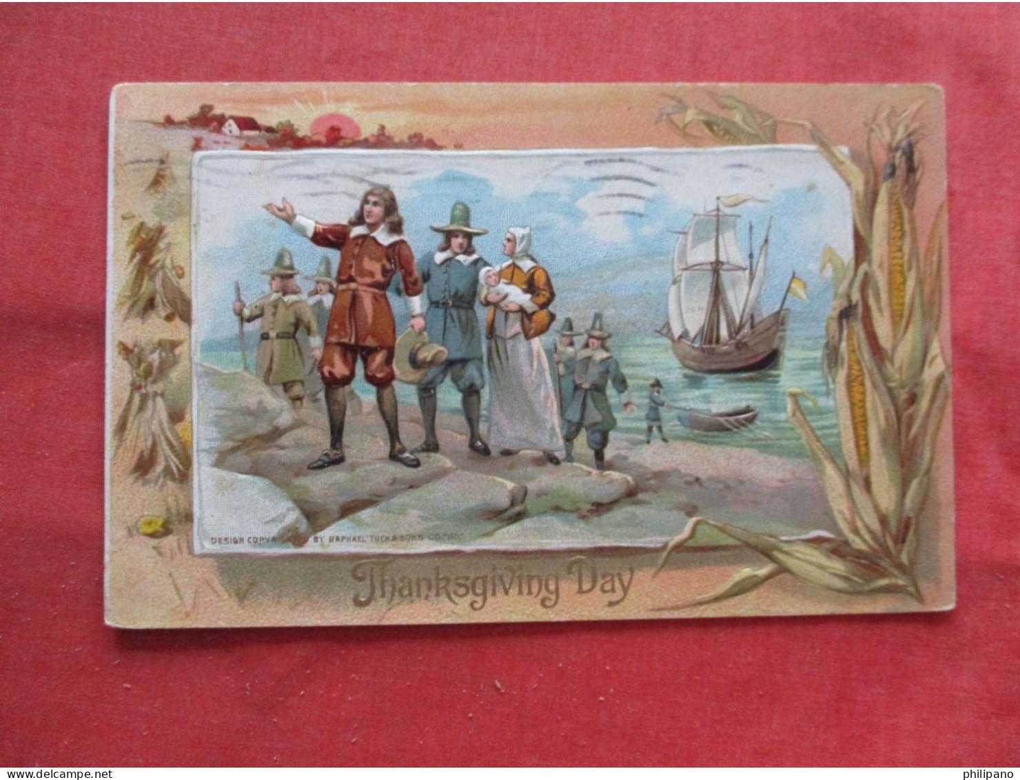 Thanksgiving  Embossed. Pilgrims. Ref 6298 - Thanksgiving